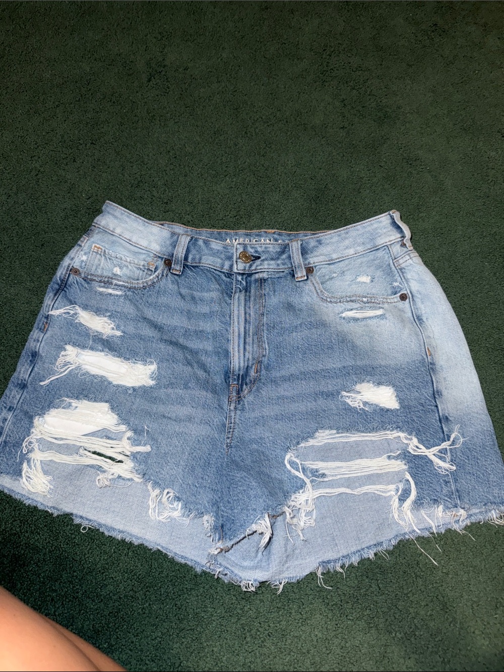 American Eagle Outfitters Light Blue Distressed Denim Cutoff Shorts